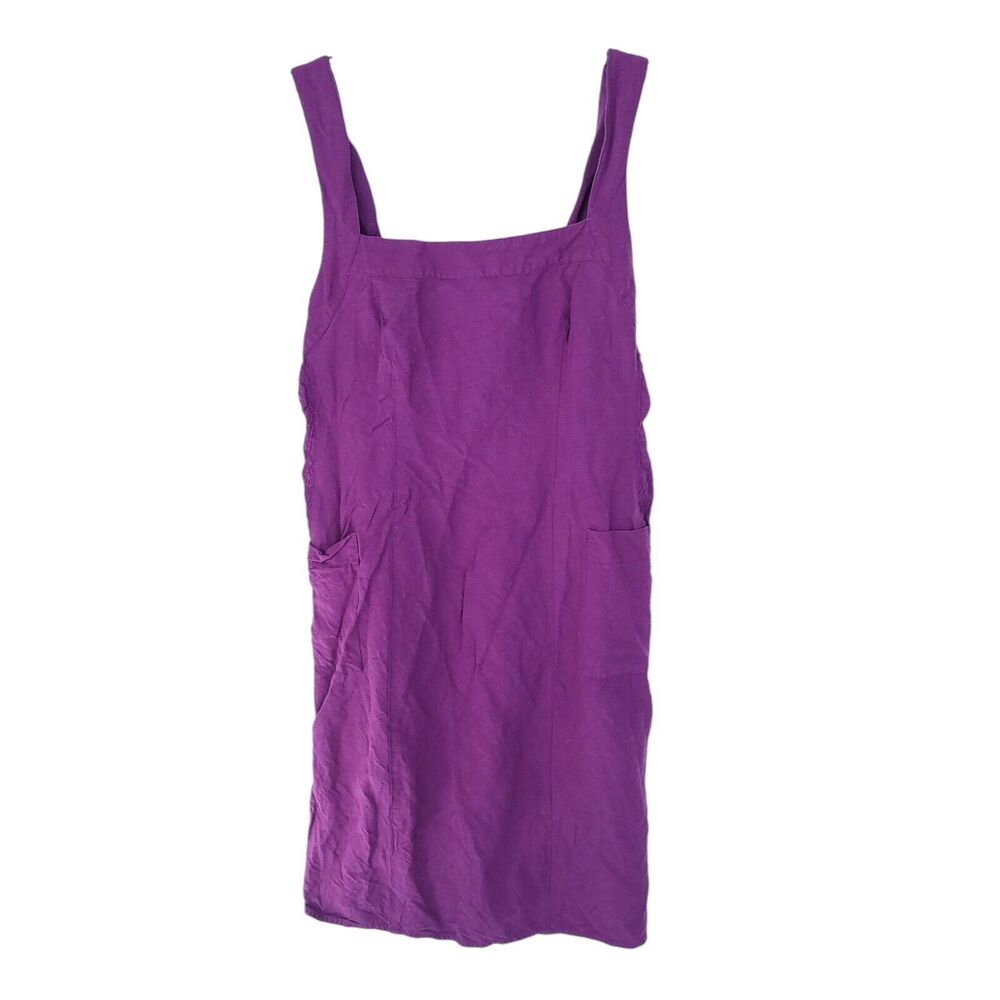 Giorgio Armani Dress Womens 8 Vintage Knee Short Sleeveless Purple Pockets Italy
